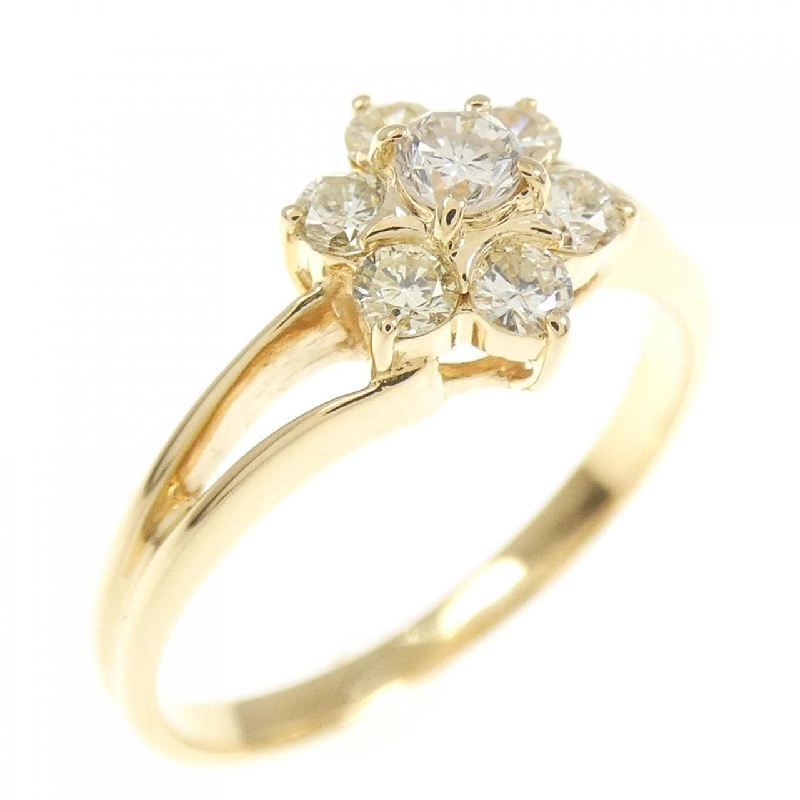 Nhẫn kim cương hoa K18YG 0.32CT 667498
