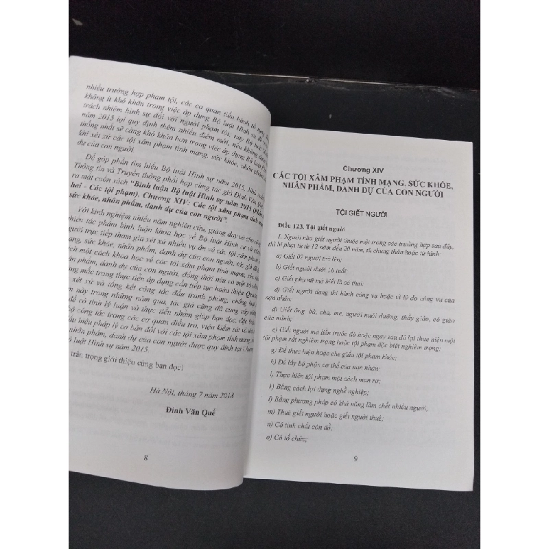 Bình luận bộ luật hình sự năm 2015 phần thứ 2 các tội phạm chương XIV mới 80% bẩn ố ẫm nhẹ HCM2606 Đinh Văn Quế GIÁO TRÌNH, CHUYÊN MÔN 340449
