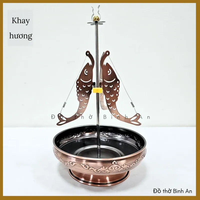 Khay cắm hương vòng, khay xông trầm hương - Đồ thờ Bình An - Decor Phong thuỷ 717637