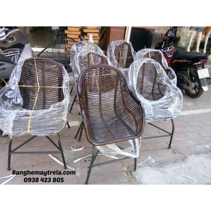 Ghế mây cafe chân sắt giá rẻ 790441