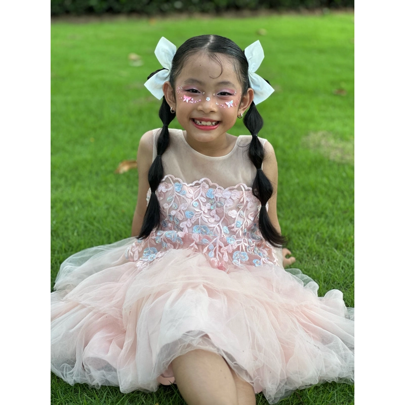 Đầm Hồng ren dễ thương cho bé 522601