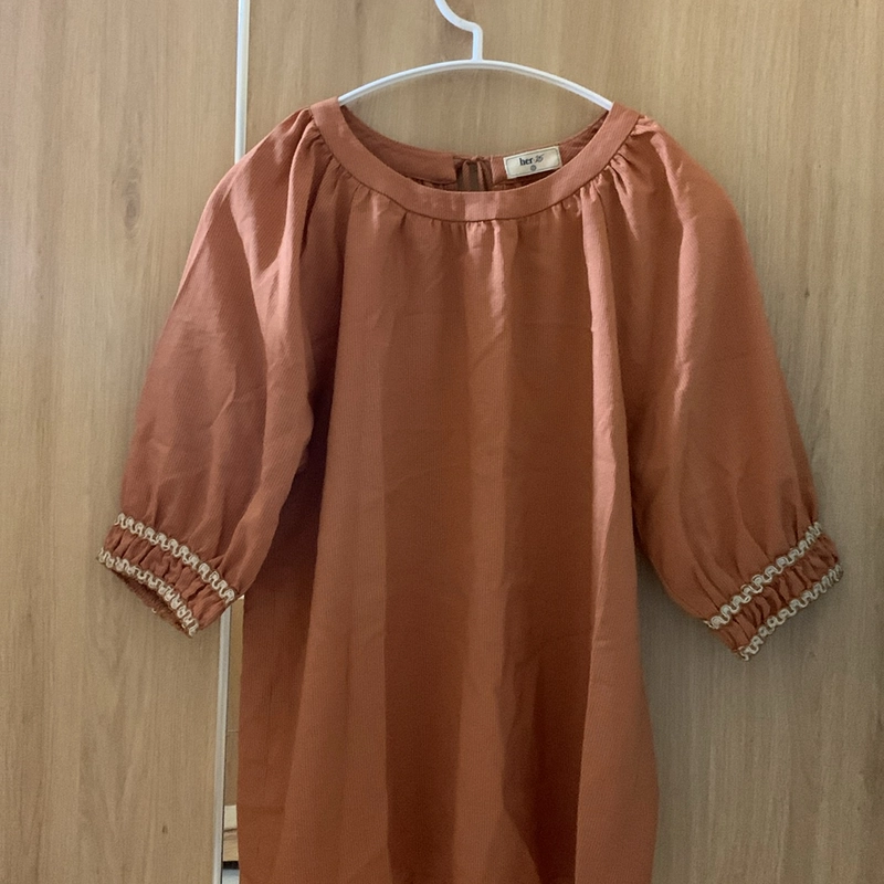 Ao thô kẻ màu cam đất 472747