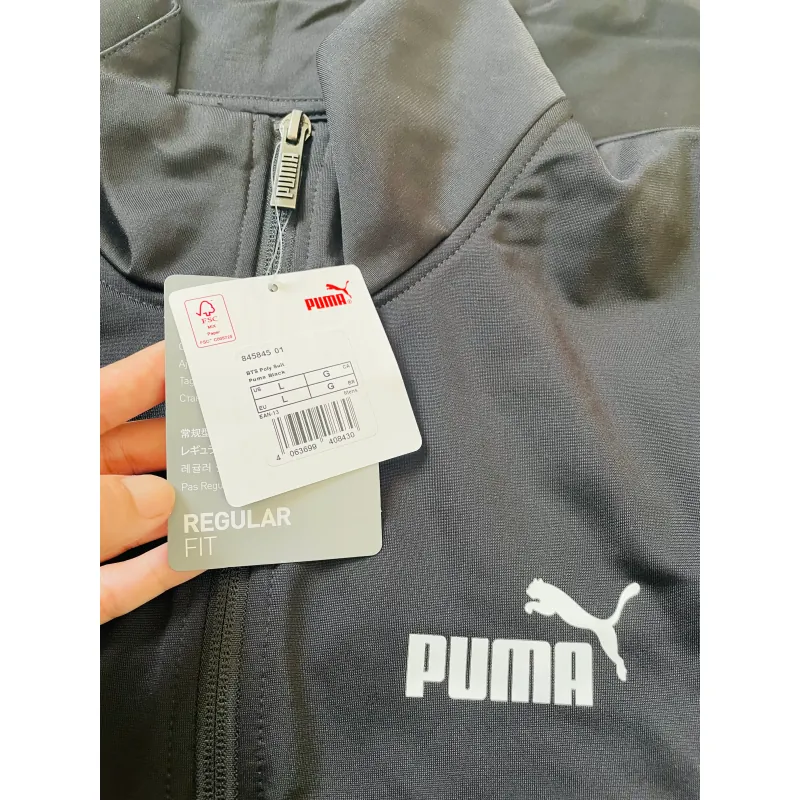 Trang phục thể thao Puma đen phối sọc dài tay quần jogger 790082