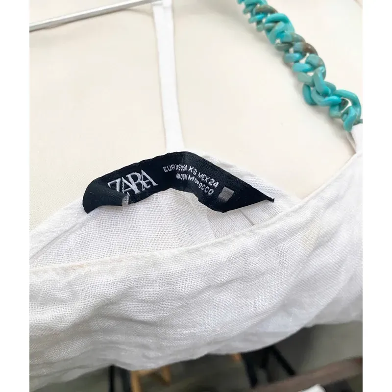 MỚI 100%***NEW**VẢI THÔ***ÁO ĐI BIỂN ZARA *2 DÂY CÁCH ĐIỆU ĐẶC BIỆT* CHẤT VẢI ĐŨI MÁT 591516