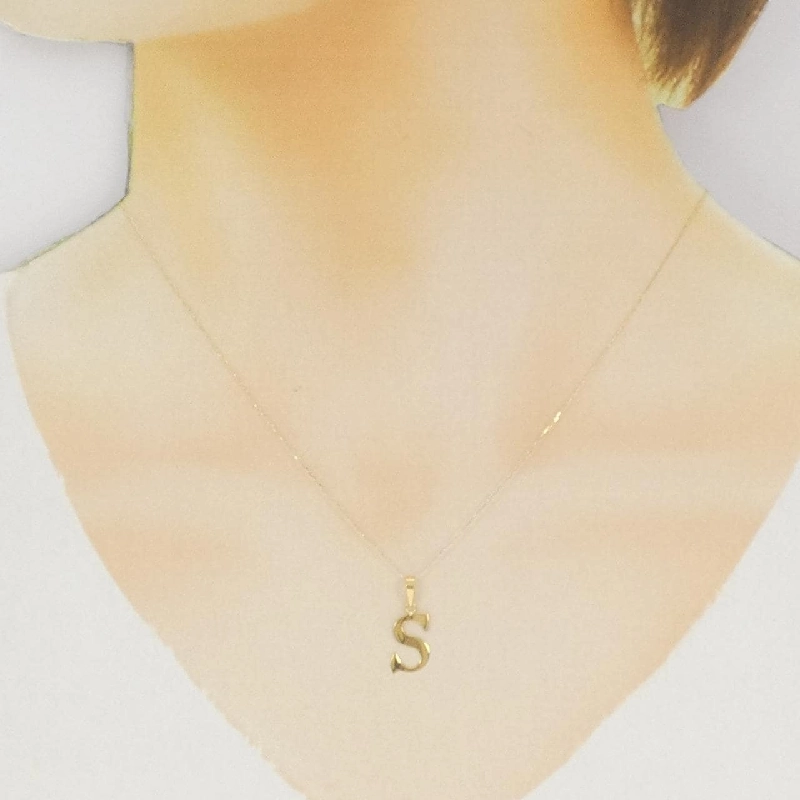 K18YG Chữ cái S Dây chuyền - Hàng hiệu Chính hãng 859987