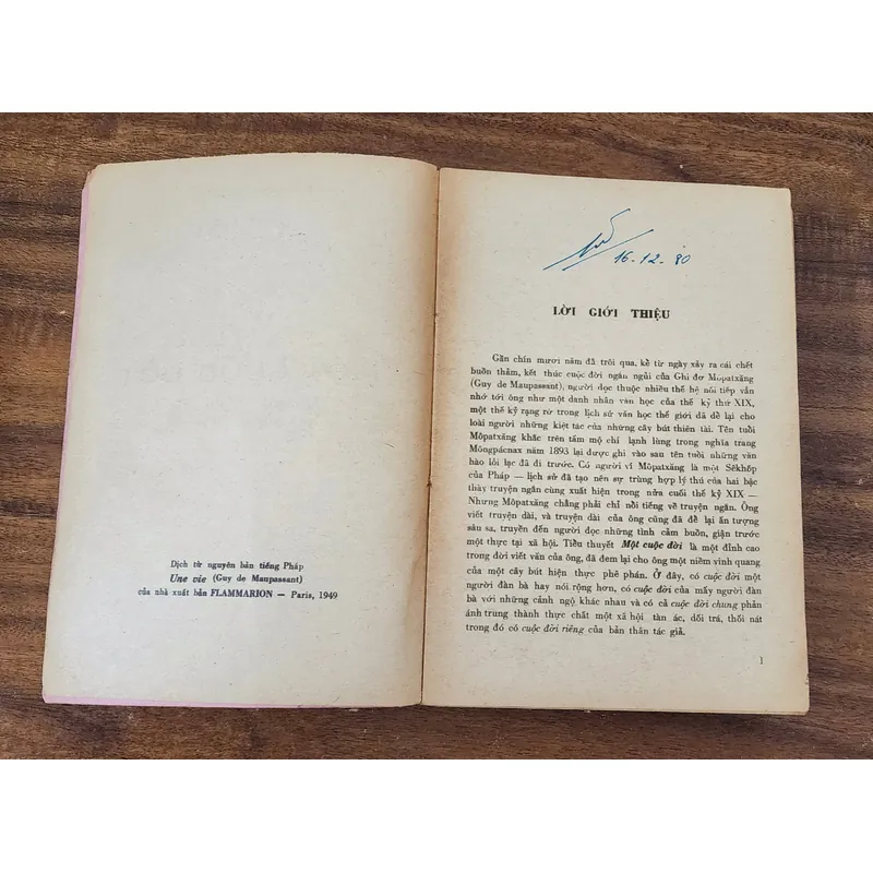 Tiểu thuyết một cuộc đời - Guy De Maupassant (in 1980, 354 trang) 732057