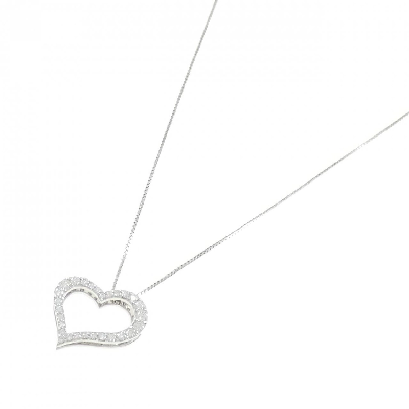 K18WG Dây chuyền kim cương hình trái tim 0.50CT - Hàng hiệu Chính hãng 860561