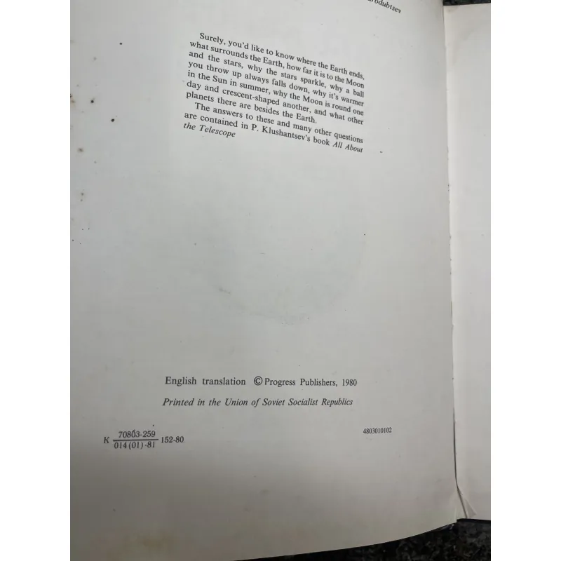 All about the telescope Pavel Klushantsev 1980 760416