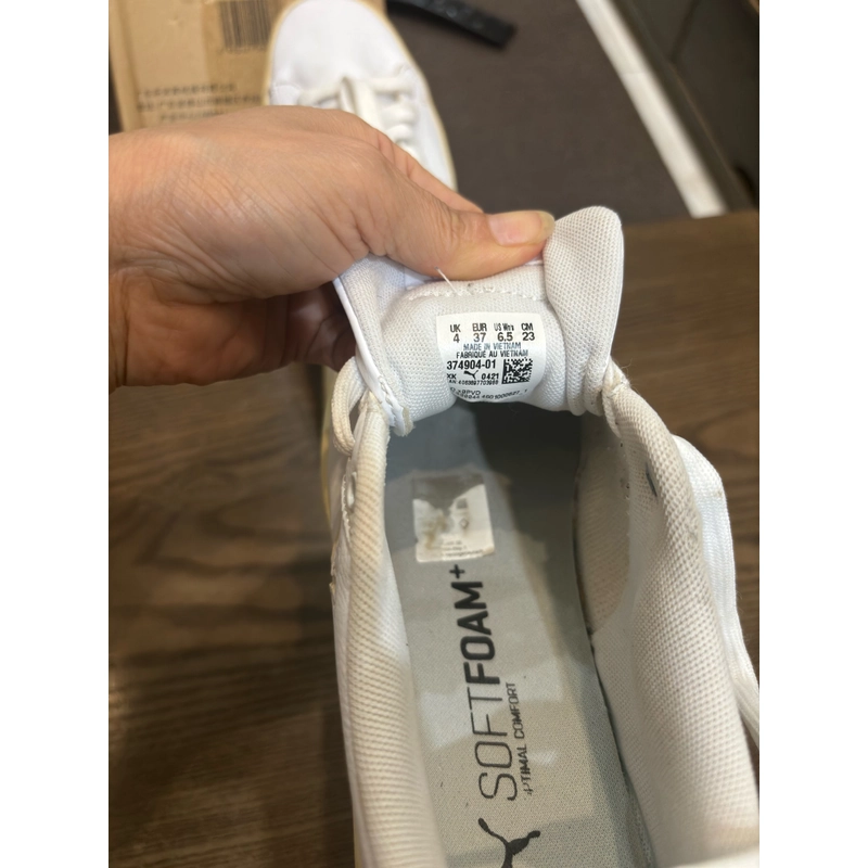 Giày thể thao trắng puma , sz 37 ,6,5 445932