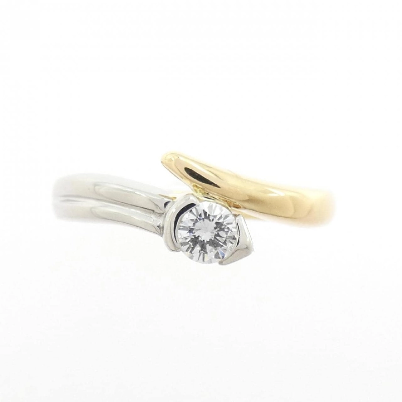 Nhẫn kim cương K18YG/PT900 0.18CT 666806