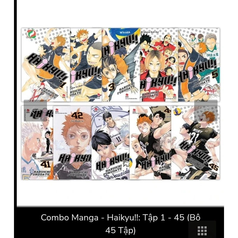 Trọn bộ Haikyu 45 tập full end mới 100%
 383856