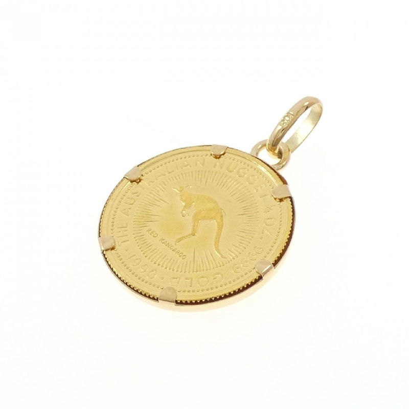 K18YG(枠) Đồng xu mặt dây chuyền - Hàng hiệu Authentic 866343