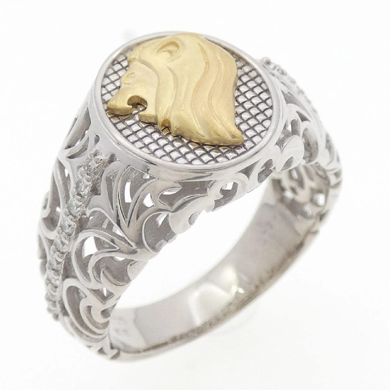 Nhẫn kim cương PT950/K18YG hình sư tử 0.126CT - Hàng hiệu Authentic 845584