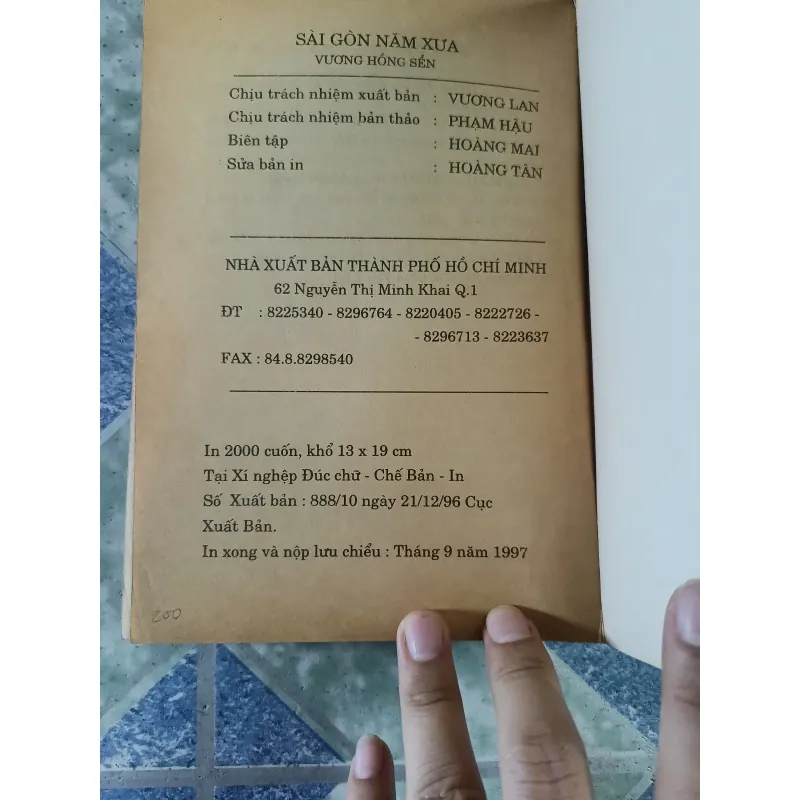 Sài Gòn năm xưa - Kỷ niệm 300 năm Sài Gòn-TP. Hồ Chí Minh - Vương Hồng Sển 712494