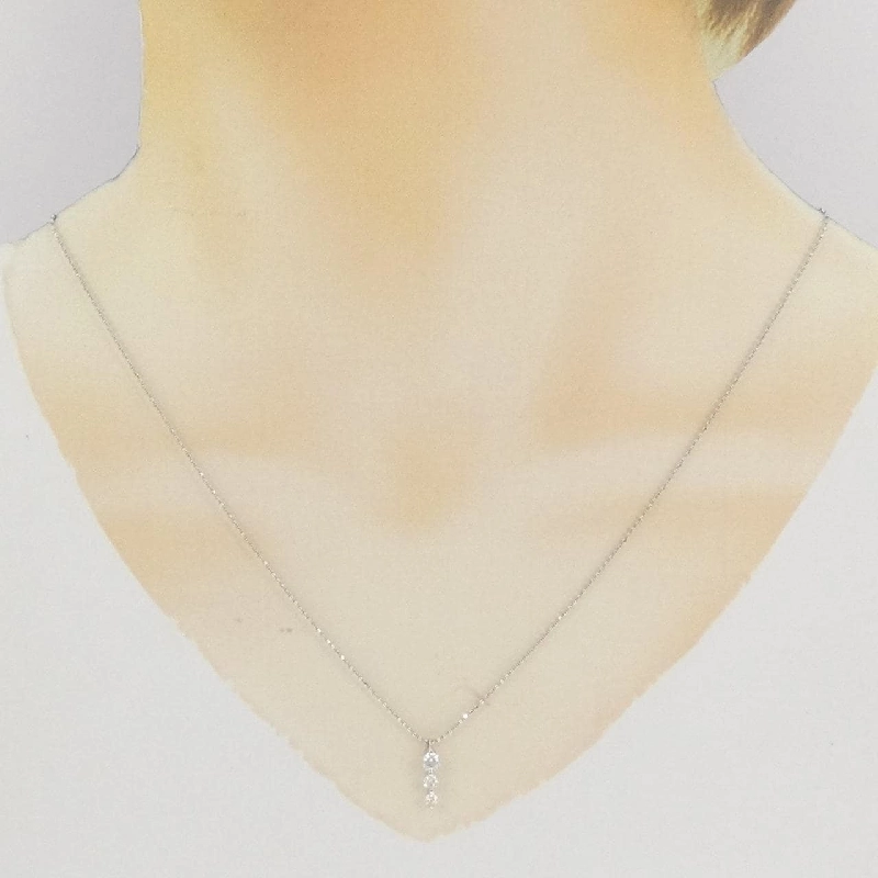 K18WG Dây chuyền kim cương ba viên 0.30CT - Hàng hiệu Chính hãng 867249