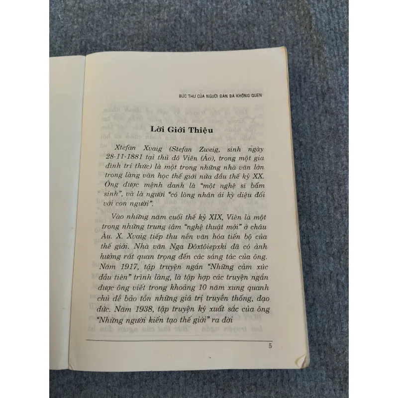 BỨC THƯ CỦA NGƯỜI ĐÀN BÀ KHÔNG QUEN - STEFAN ZWEIG 574354