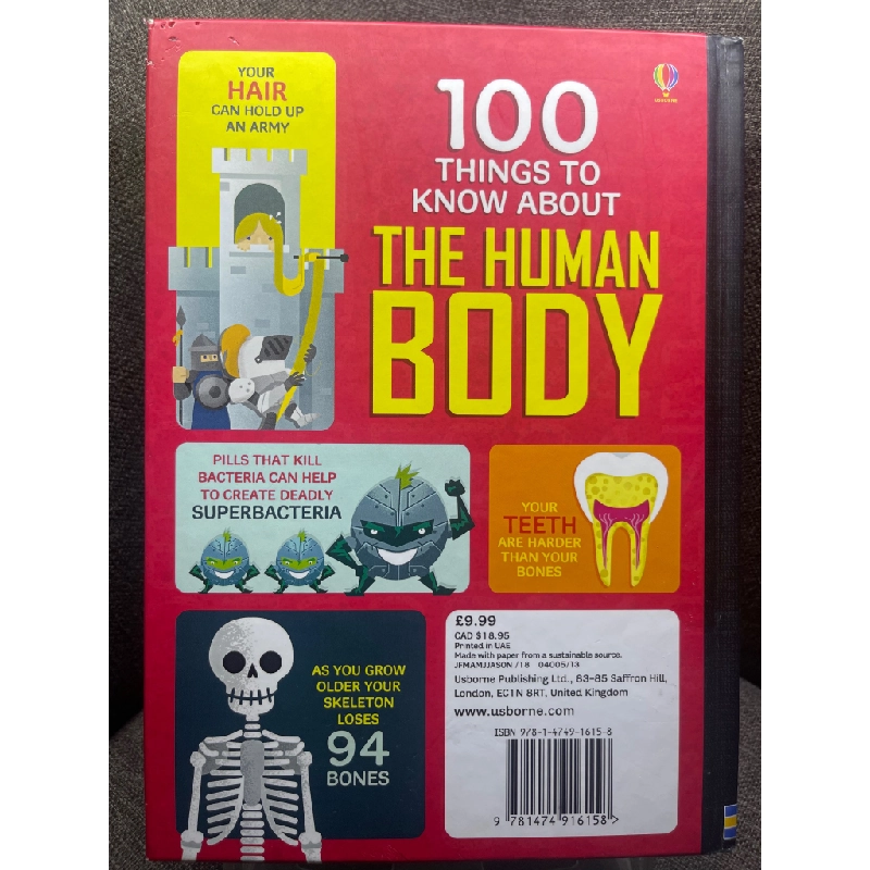 100 things to know about the human body mới 90% sách màu ngoại văn khoa học đời sống Usborne HPB1605 SÁCH NGOẠI VĂN 181580