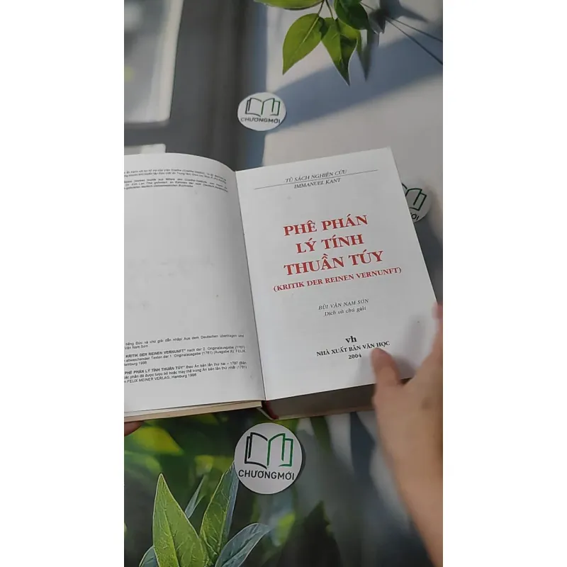 [MIỄN PHÍ BỌC SÁCH] Phê Phán Lý Tính Thuần Túy - Bùi Văn Nam Sơn dịch và chú giải 990228