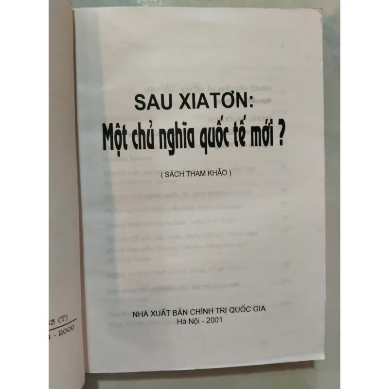 SAU XIATƠN MỘT CHỦ NGHĨA QUỐC TẾ MỚI 975503