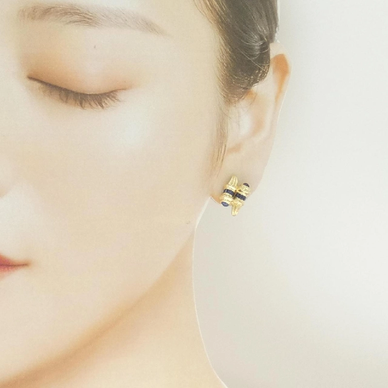 K18YG Bông tai Sapphire - Hàng hiệu Chính hãng 868944