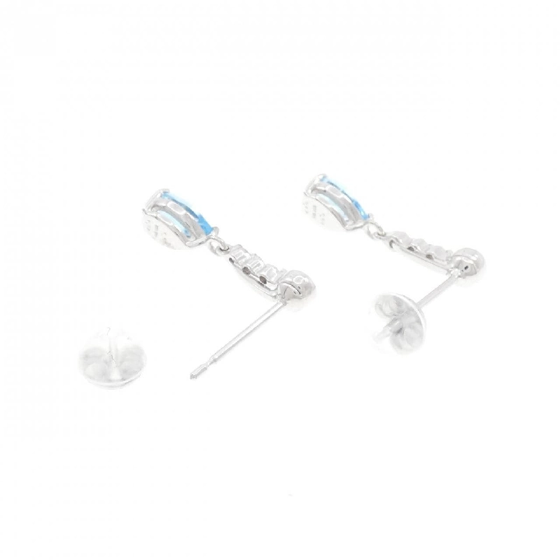 K18WG Ngọc xanh dương Bông tai 1.00CT - Hàng hiệu Chính hãng 870821