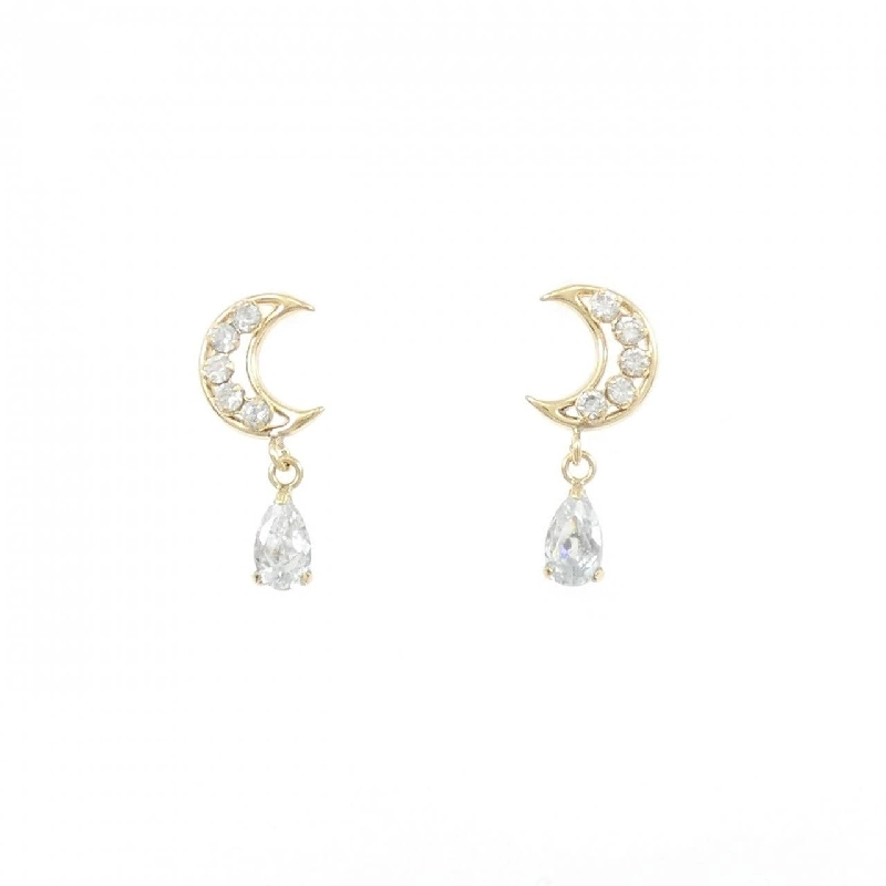 K18YG Mặt trăng Cubic Bông tai - Hàng hiệu Chính hãng 867368