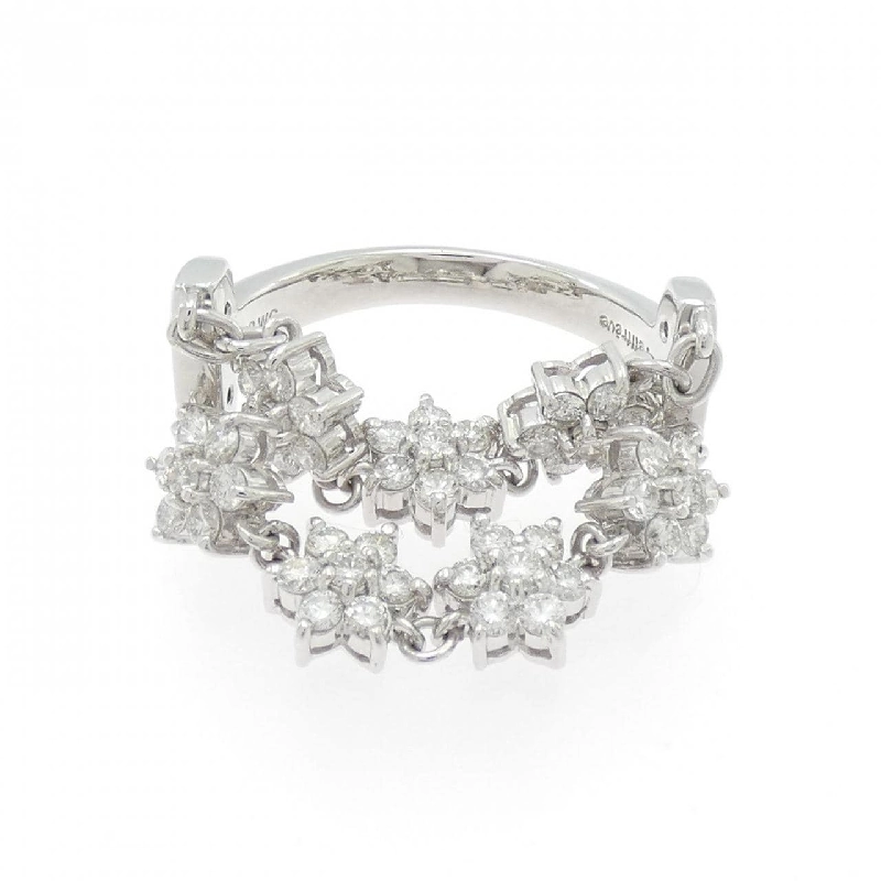 Nhẫn kim cương hoa K18WG - Hàng hiệu Authentic 851340