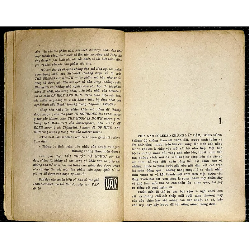 CỦA CHUỘT VÀ NGƯỜI - Tác giả  JOHN STEINBECK 1033154