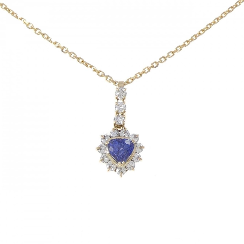 K18YG Dây chuyền hình trái tim Sapphire 1.84CT - Hàng hiệu Chính hãng 855979