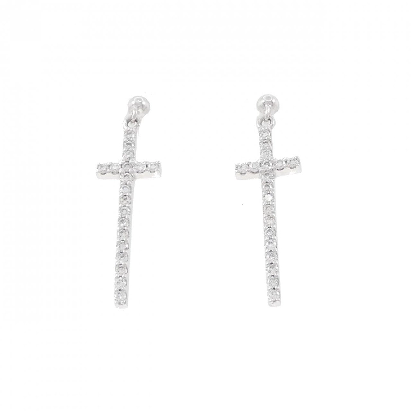 K18WG Bông tai kim cương chéo 0.24CT - Hàng hiệu Chính hãng 871603