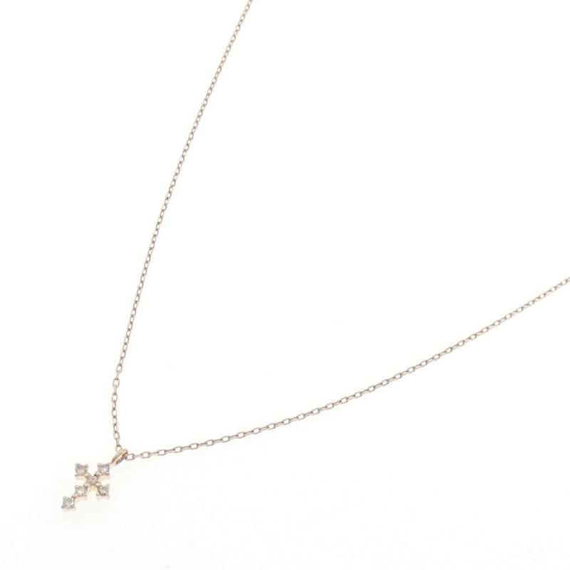 K10PG Vòng cổ kim cương chéo - Hàng hiệu Authentic 859452