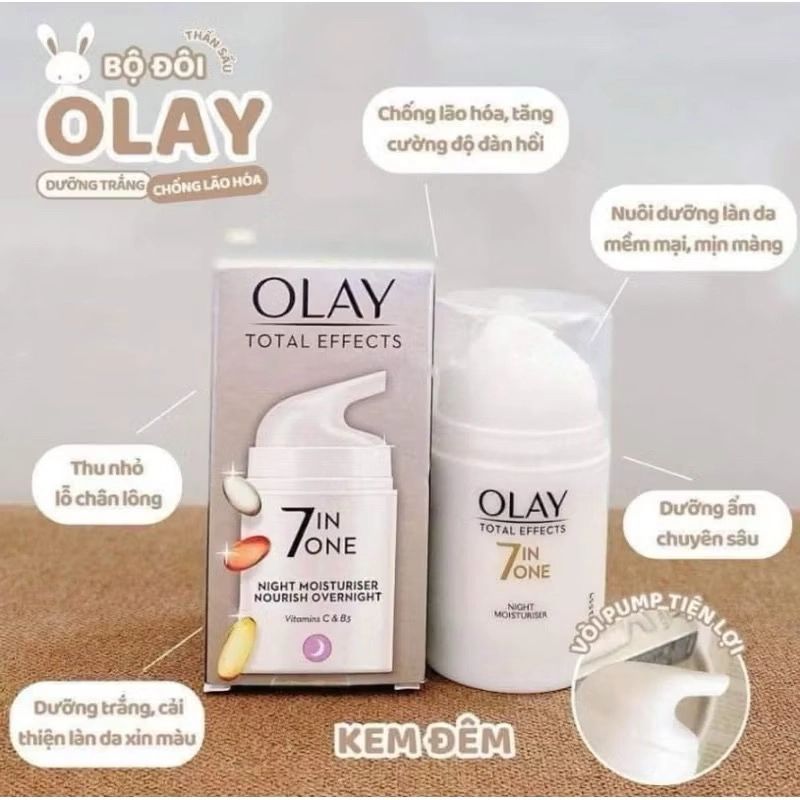 Set Kem dưỡng da Olay Total Effect chống lại 7 dấu hiệu lão hoá, 37ml/chai, made in UK 509714