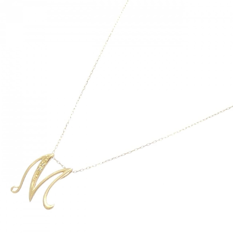 K18YG Chữ cái M Dây chuyền kim cương 0.01CT - Hàng hiệu Chính hãng 856918
