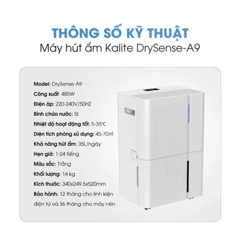 💧 Máy Hút Ẩm Kalite Drysense-A9 – Công Nghệ Ion Âm, Giảm Ẩm Hiệu Quả, Bảo Vệ Gia Đình 714951
