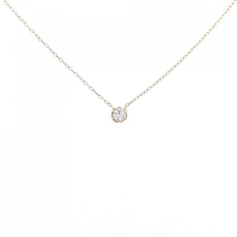 K18YG Solitaire Diamond Necklace 0.10CT - Hàng hiệu Authentic 857182