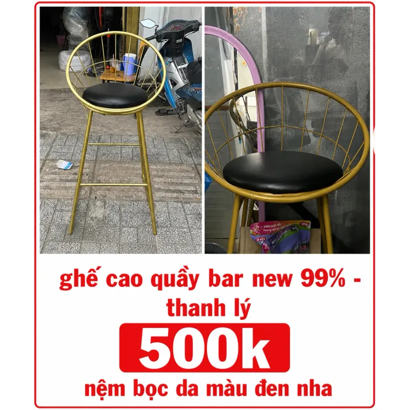 Ghế cao 1m chân sắt đệm da mới 99% 1044448