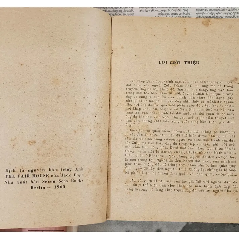 Tác phẩm VH kinh điển Nam Phi: NGÔI NHÀ ĐẸP, 551 trang (nhà văn Jack Cope) 994097