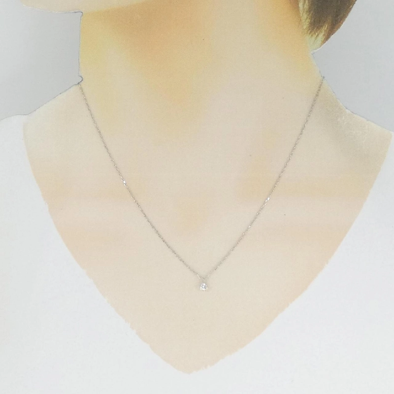 K10WG Solitaire Dây chuyền kim cương 0.08CT - Hàng hiệu Chính hãng 861842