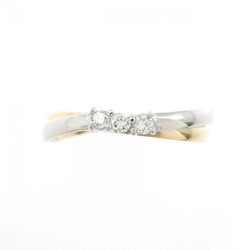 Nhẫn kim cương ba viên K18YG/PT900 0.08CT - Hàng hiệu Authentic 852426