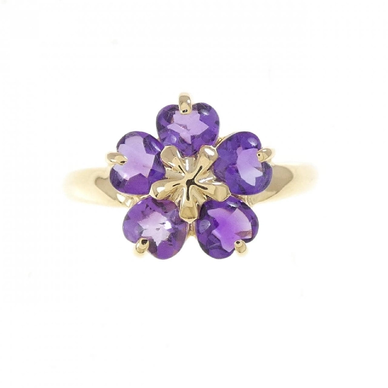 Nhẫn Amethyst K18YG Hoa 665437