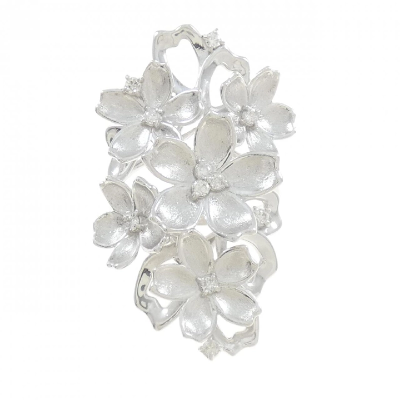 Nhẫn kim cương hoa K18WG 0.22CT 672785