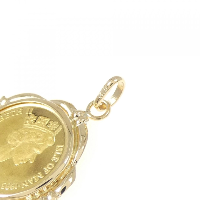 K18YG(枠) Mặt dây chuyền đồng xu - Hàng hiệu Authentic 861618