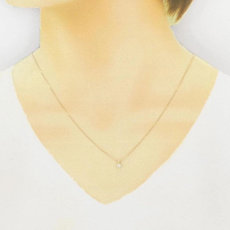 K18YG Solitaire Diamond Necklace - Hàng hiệu Chính hãng 866293