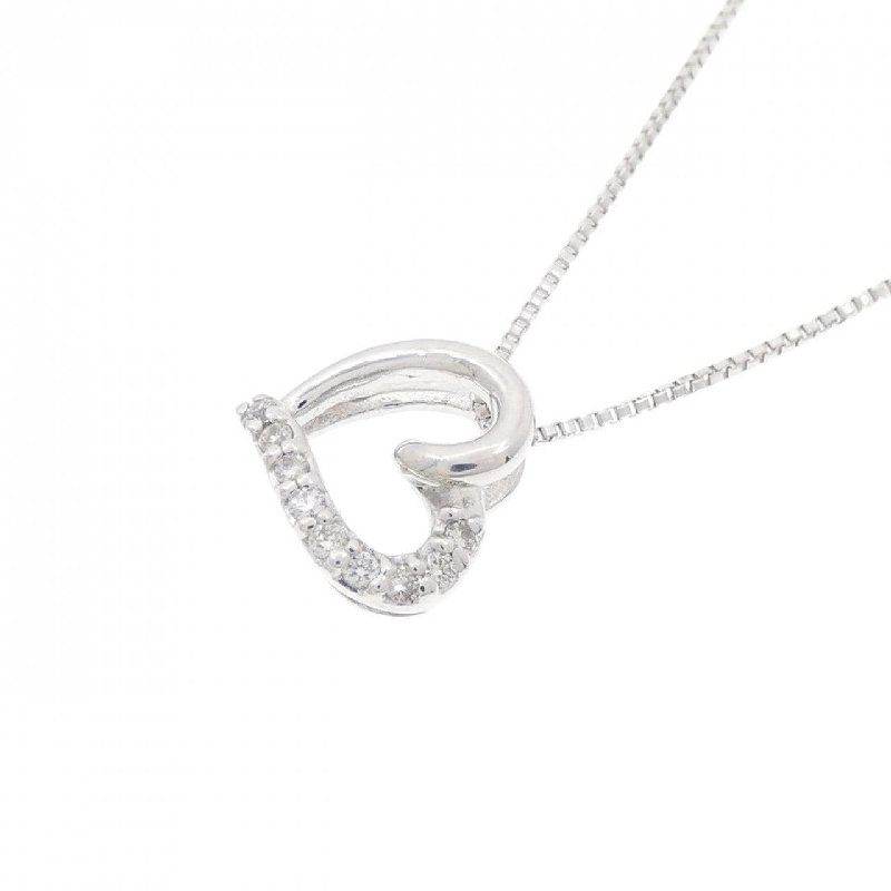 K18WG Dây chuyền kim cương hình trái tim 0.04CT - Hàng hiệu Chính hãng 858124