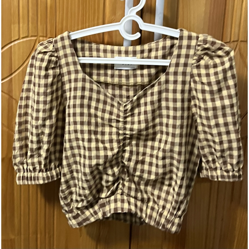 Áo sơ mi caro croptop cho nữ dưới 45kg 521477