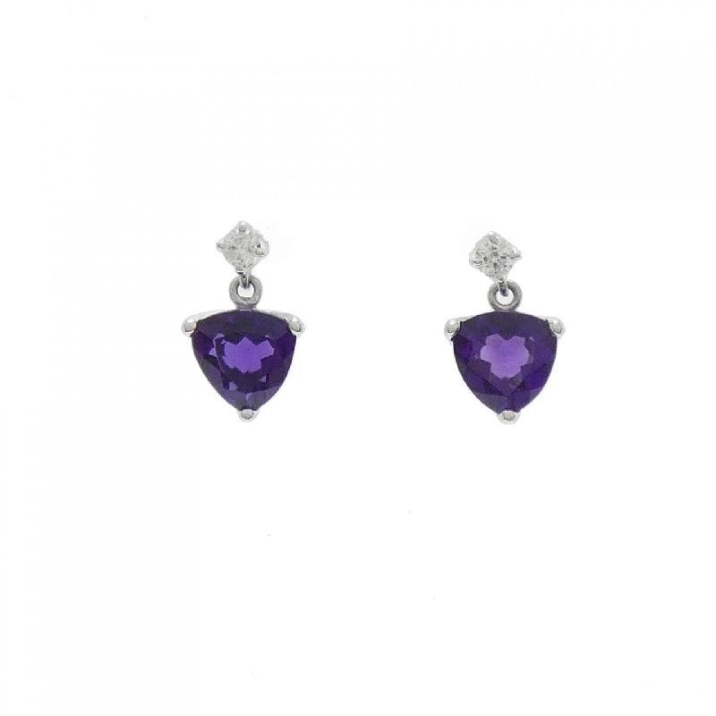 K18WG Amethyst Bông tai 1.31CT - Hàng hiệu Chính hãng 873293