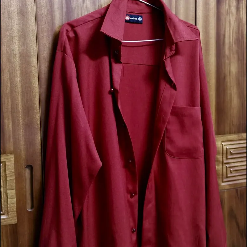 Áo Hymaison, Sơ mi hội làng màu đỏ (unisex) <65kg, mặc 1 lần, lưng áo thêu, tà bay 703000