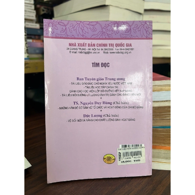 Tài liệu bồi dưỡng công tác đảng cho bí thư chi bộ và cấp ủy viên cơ sở 797219