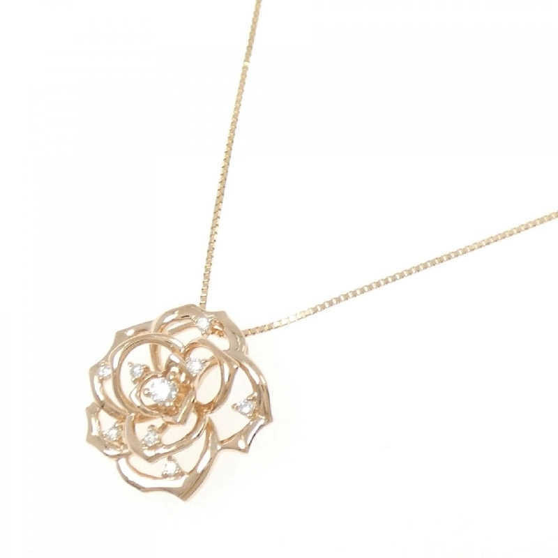 K18PG Hoa Kim Cương Dây Chuyền 0.12CT - Hàng hiệu Chính hãng 861980