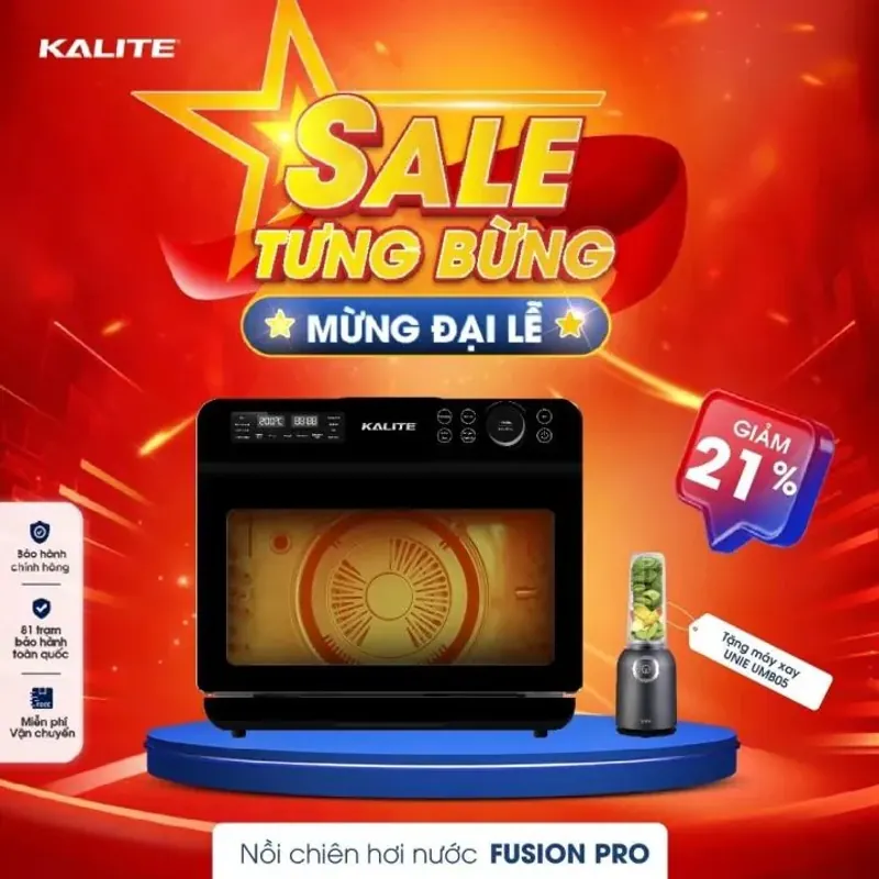 💧 Nồi Chiên Kalite Steam Fusion Pro – Hơi Nước Siêu Nhiệt, Giữ Trọn Dinh Dưỡng Món Ăn! 597266